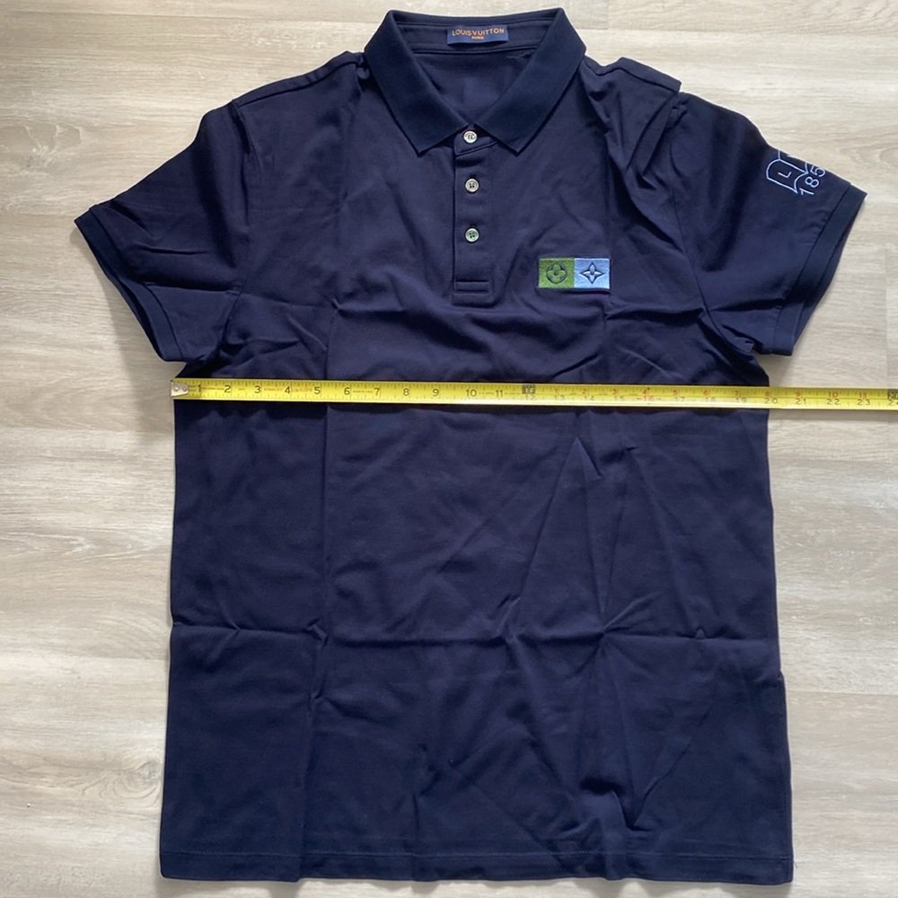Louis Vuitton Polo Shirt with Embroidered Logo Color Navy Slim Fit
